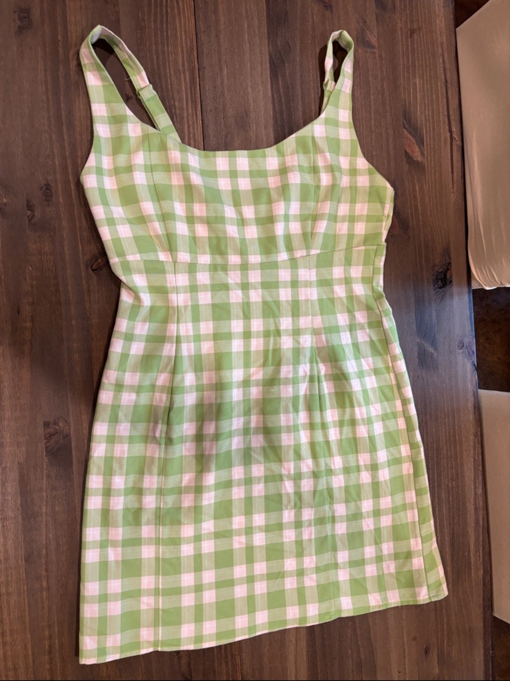 Empyre Green and White Gingham Mini Dress